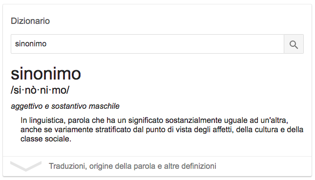Definizione di sinonimo